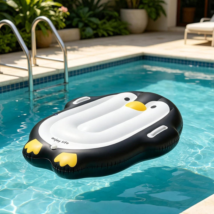 Aufblasbares Kinder-Surfbrett – Niedliches Pinguin-Design mit Haltegriff
