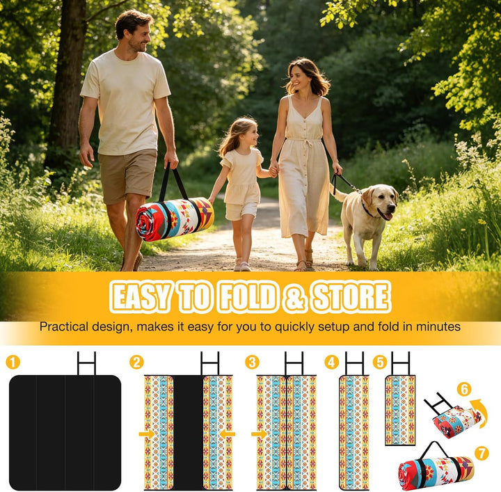 Picknickdecke wasserdicht,Extra grosse Picknickmatte 200x200 cm, sandabweisend waschbar Camping Stra