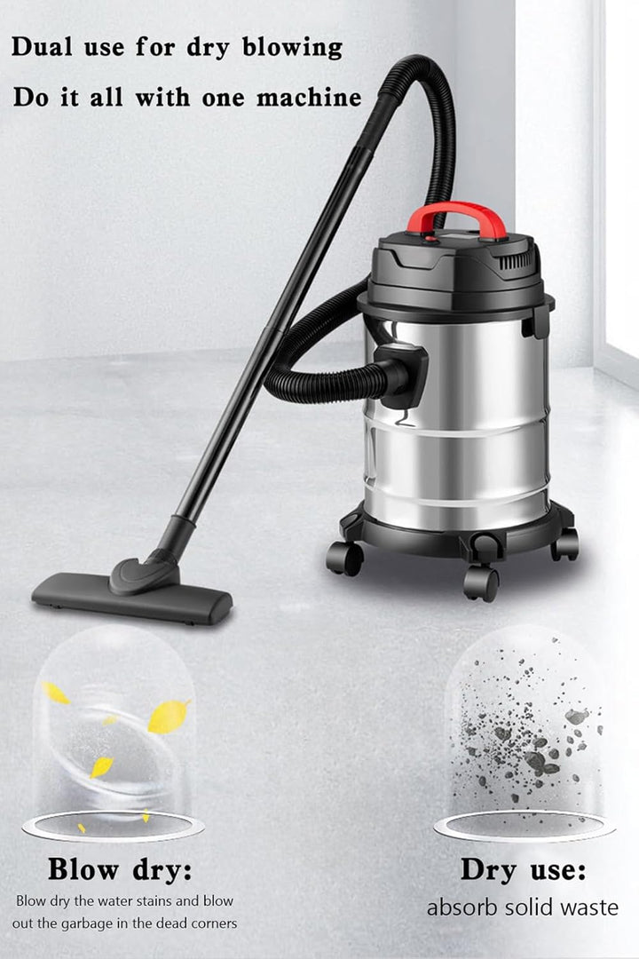 Allzwecksauger 1800W mit 18L Edelstahlbehälter Nass und Trockensauger für Teppich &amp; Hartböden, leist