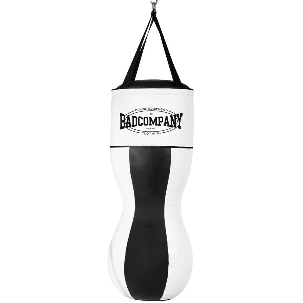 Bad Company Jab &amp; Hook Boxsack als Erdnuss-Form I Gefüllter Kunstleder Punching Bag 100 x 35 cm (30