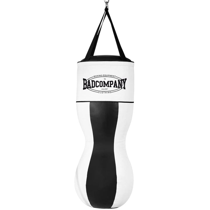 Bad Company Jab &amp; Hook Boxsack als Erdnuss-Form I Gefüllter Kunstleder Punching Bag 100 x 35 cm (30