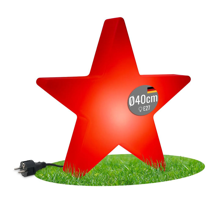 8 seasons LED Weihnachtsstern 40 cm Shining Star (rot) E27, Leuchtmittel warmweiss – wetterfest – LE
