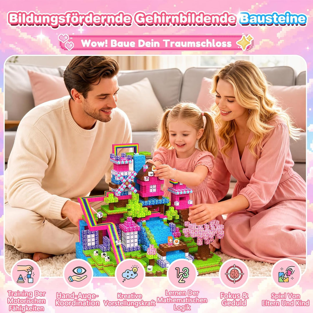 Magnetische Bausteine, 150 PCS Magnetbausteine Kinder Spielzeug ab 3 Jahre Geschenk Mädchen 3 4 5 6