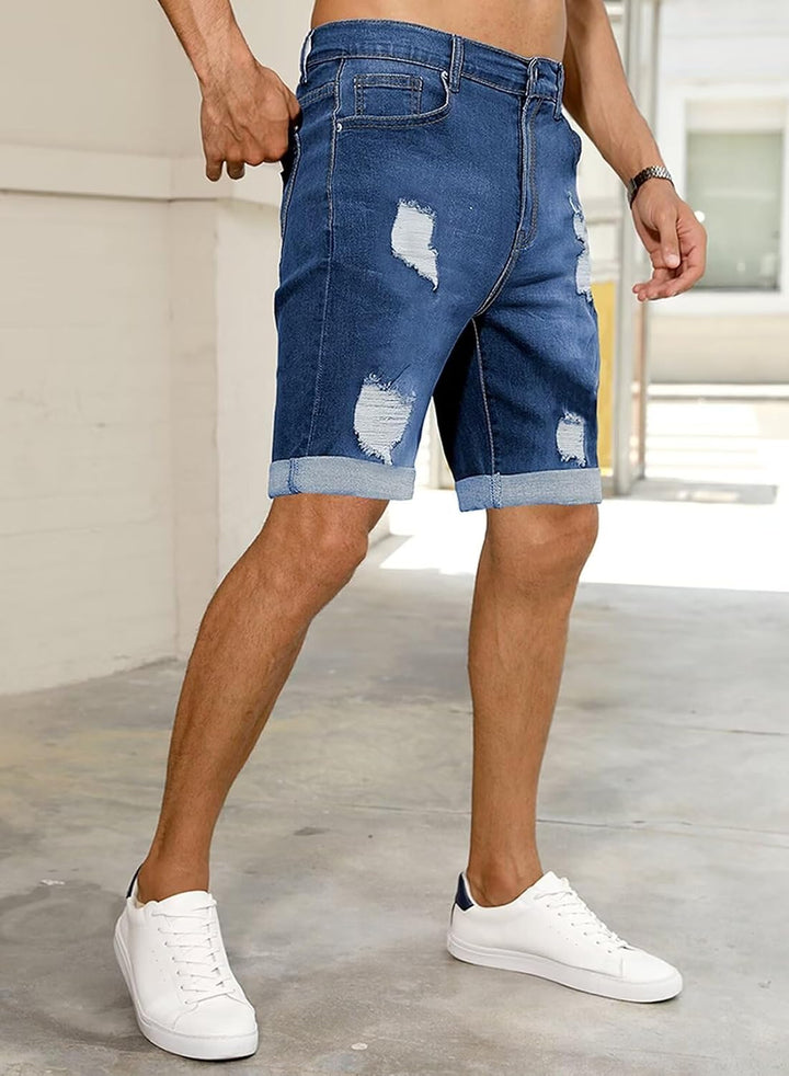 Meilicloth Jeans Shorts Kurze Herren Shorts Sommer Denim Western Casual C Blau XS, C Blau XS
