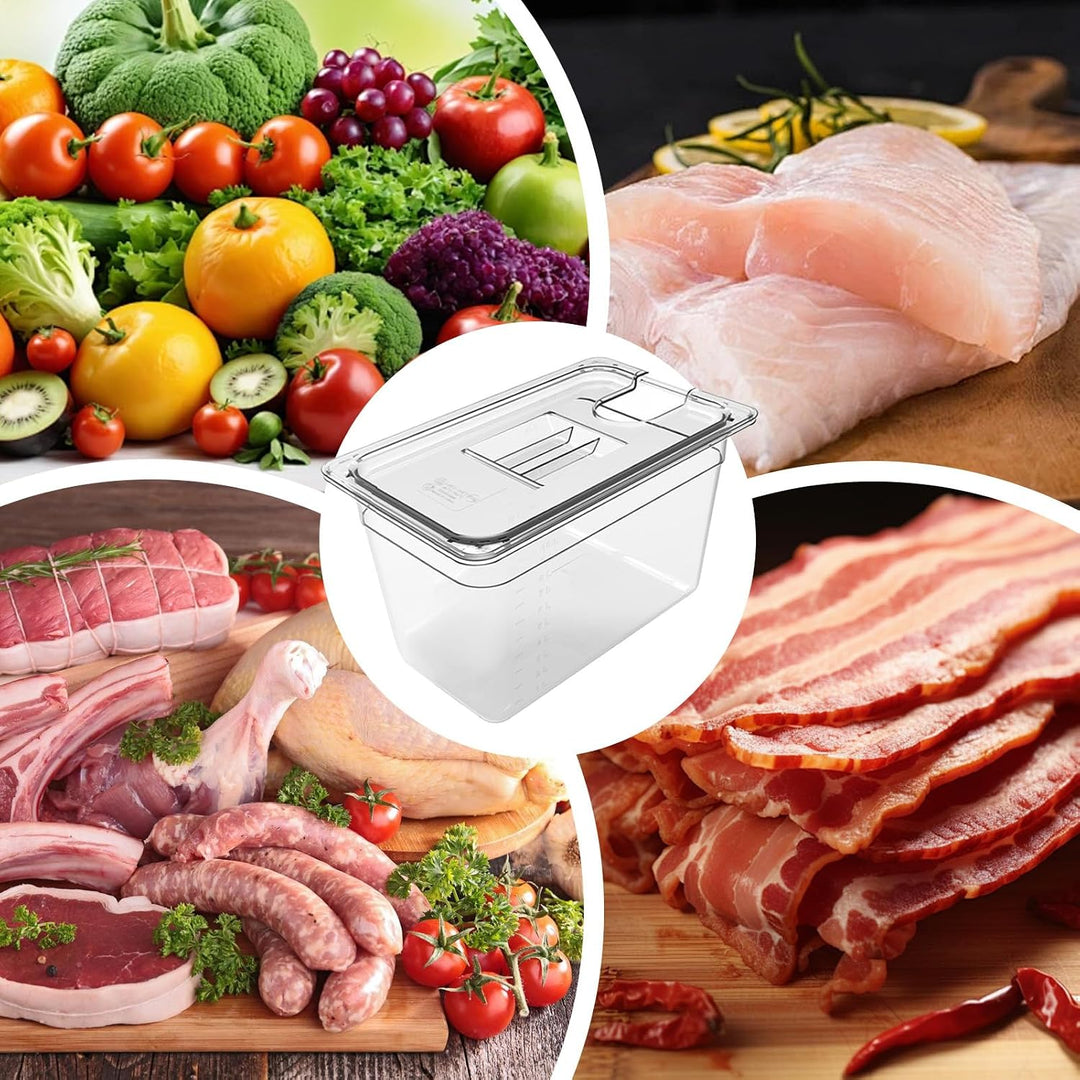 Sous-Vide-Behälter, transparente Tauchkochbox mit luftdichtem Deckel, hitzebeständiger Wassertank fü