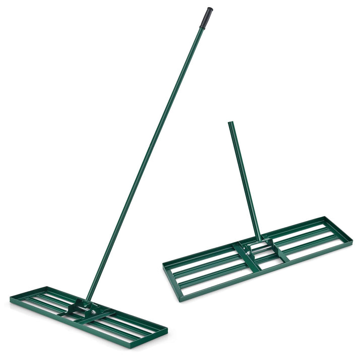 RELAX4LIFE Rasen Nivellierrechen, 75 x 25 cm, Rasenrechen Metall, Rechen Garten mit 170 cm Stiel, Le