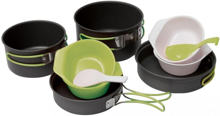 Pinguin Camping Geschirr Set 11 teilig Quadri ALU