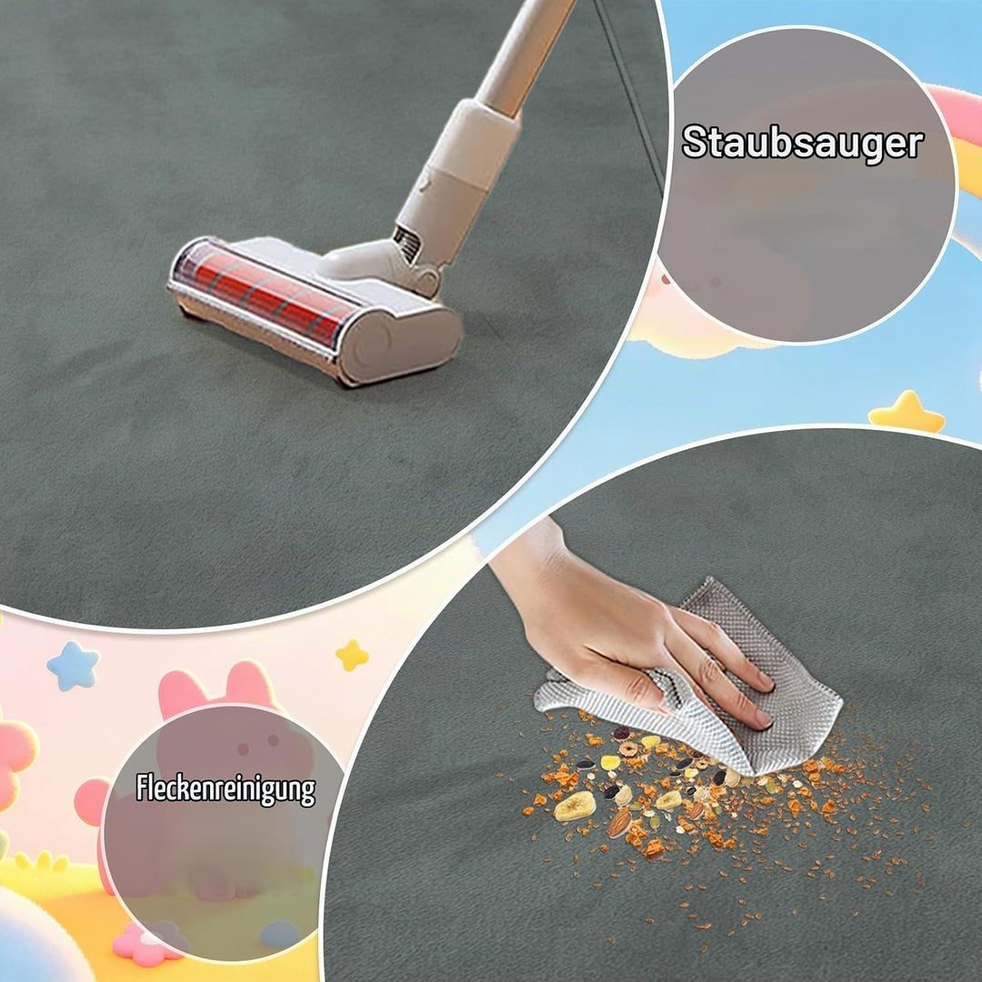 Baby Krabbelmatte Memory-Schaum Spielmatte 200x150x2,5 cm Kinderteppich Weicher Rutschfester Unterse