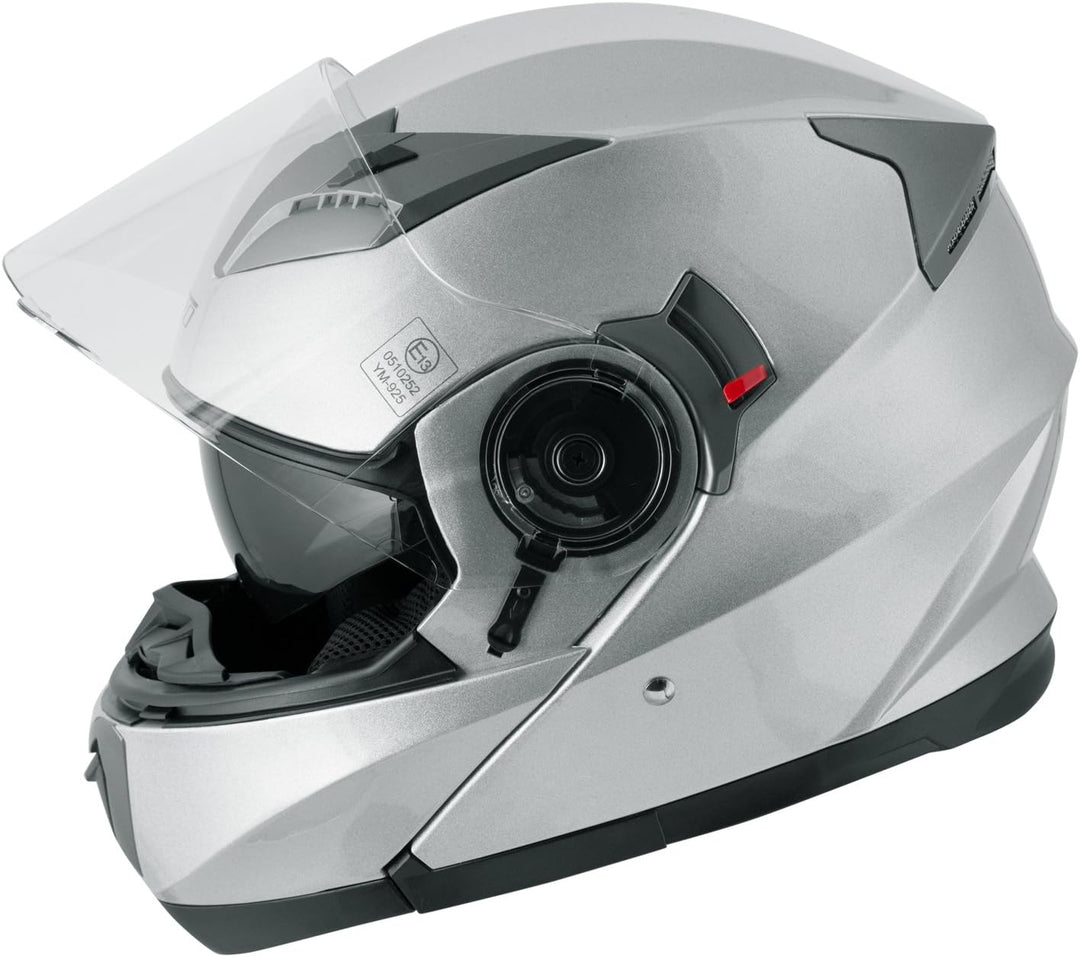 Helm Klapphelm Innensonnenblende Motorradhelm Modular Silber M