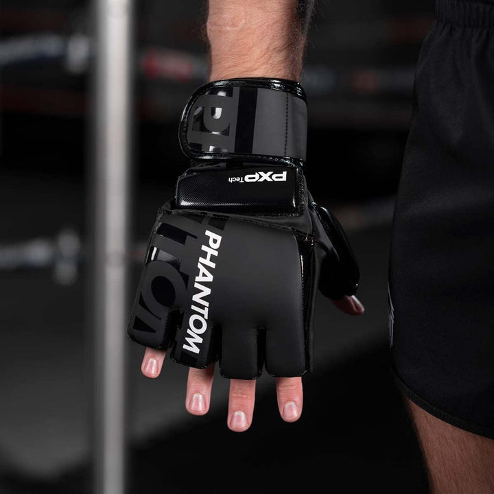 Phantom MMA Handschuhe APEX | Profi Gloves für Fight, Sparring, Boxen, Freefight Apex Hybrid - Schwa