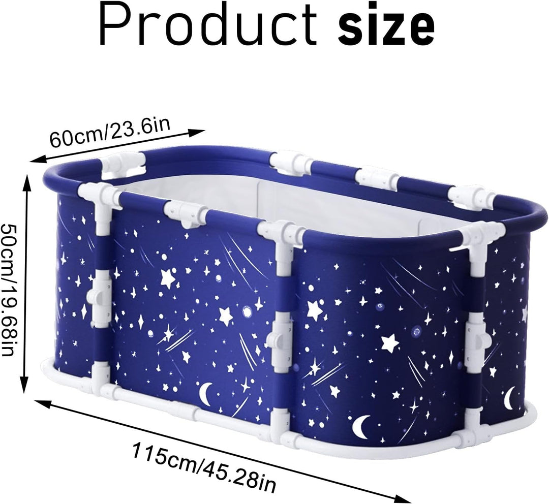 Faltbare Badewanne für Erwachsene, freistehende Badewanne mit Plastikrahmen, 115 x 60 x 50 cm Surrou