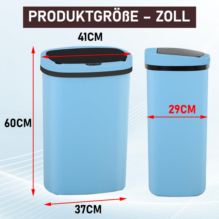 FDW Mülleimer mit Sensor &amp; Deckel, Kunststoff, 50 L Küchenmülleimer, Smart, Automatisch, Berührungsl