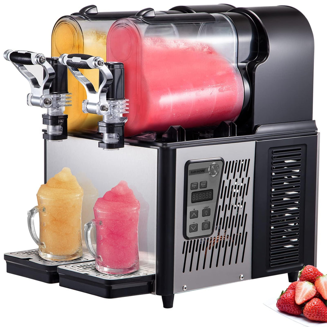 3Lx2 Slush Maschine für den gewerblichen Einsatz, 6L Gerät für gefrorene Getränke, 370W Kompressor,