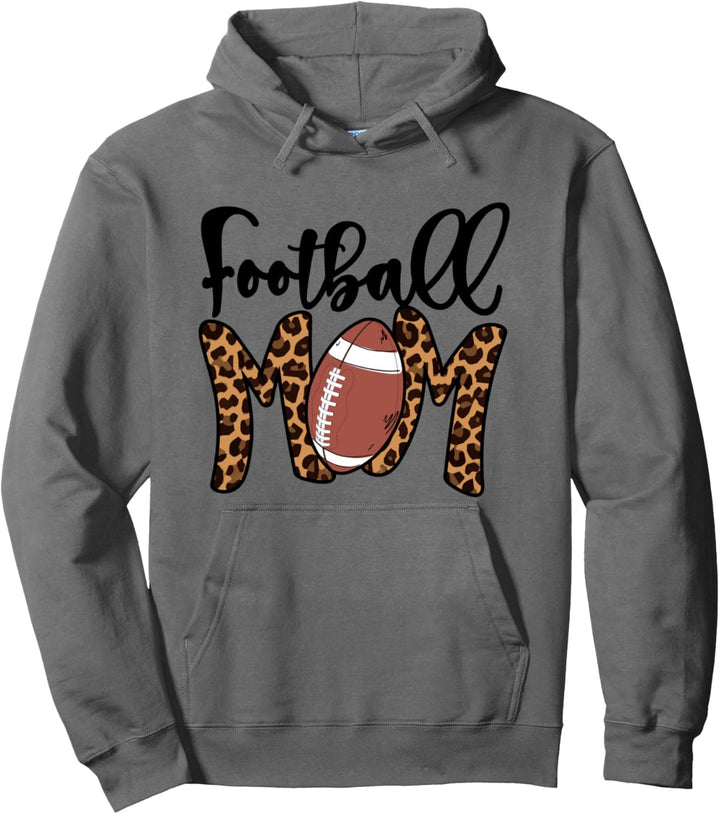 Fussball Mama Leopard American Football Muttertag Mama Pullover Hoodie