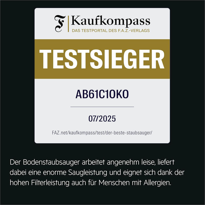 AEG CLEAN 6000 AB61C1OKO ÖKO Staubsauger / hohe Saugleistung / Zusatzdüsen / XL-Räder / Edelstahl-Te