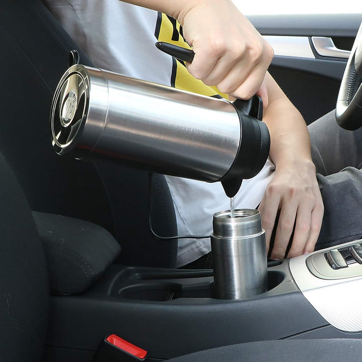 Jadeshay Auto Wasserkocher Edelstahl 12V für Auto, 750ML Reisewasserkocher mit Zigarettenanzünder, C