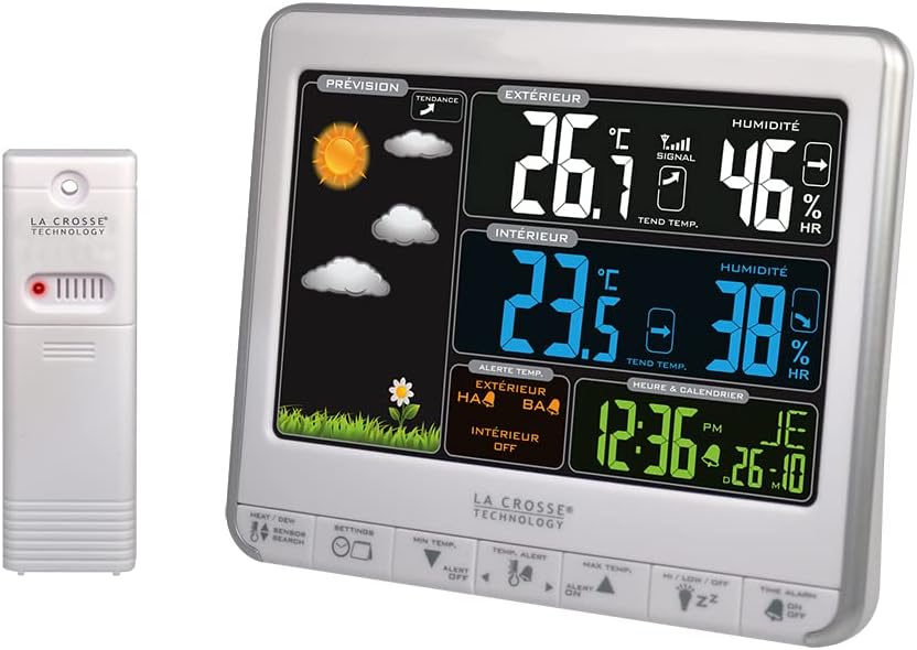 La Crosse Technology WS6826WHI-BLA Wetterstation Mehrfarbig silber, silber