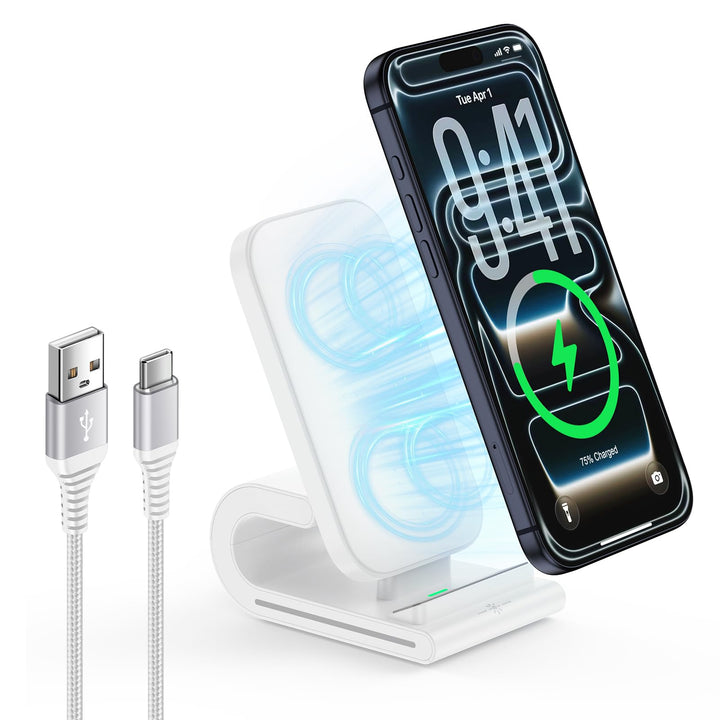 Drahtloses Ladegerät, 15-W-Google-Pixel-Wireless-Ladestation Weiss, V081, Weiss, V081