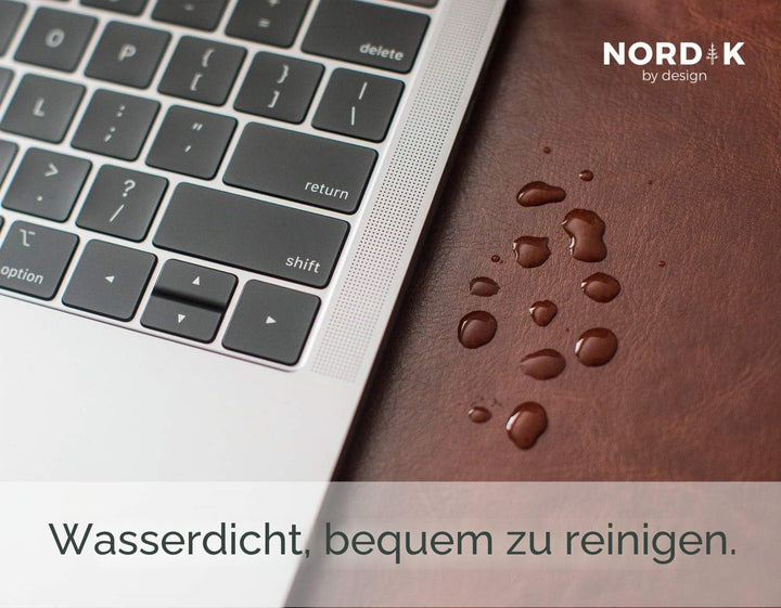 Nordik Schreibtischunterlage aus Leder, Kabel-Organizer (Sattelbraun 89,9 x 43,2 cm) Premium-Mauspad