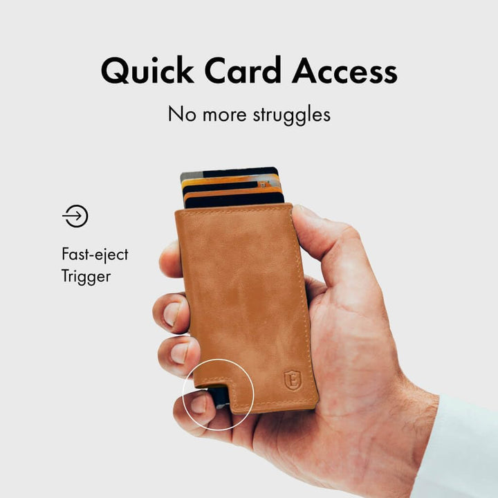 Ekster Parliament - Slim Leather Wallet - RFID Blocking - Schneller Kartenzugriff, Roma Cognac, Schl