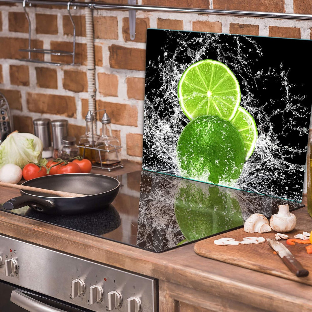 TMK ArtDeko Herdabdeckplatte 1 Teilig 60x52 cm - Spritzschutz Herdabdeckung – Herdschutz aus Sicherh