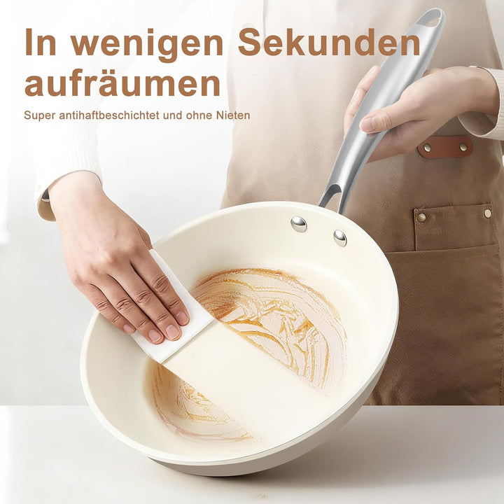 Antihaft Bratpfanne Keramik-beschichtet (23cm+27cm), 23cm+27cm