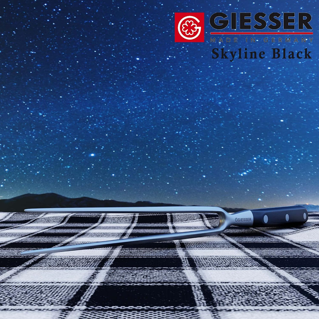 Giesser seit 1776 - Made in Germany - Tranchiergabel geschmiedet schwarz Skyline black, 18 cm, Krück