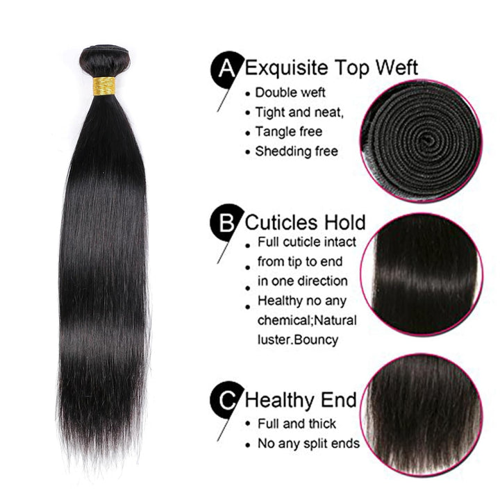 10A Human Hair Bundles One Single Silky Straight Bundles Human Hair for Black Women 10 Inch 100% Unp