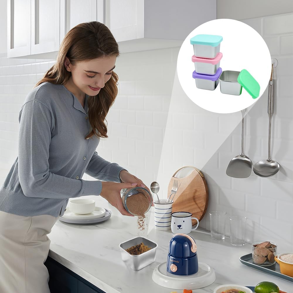 4 Stück Snackbox Edelstahl Salatdressing Behälter Saucen Behälter