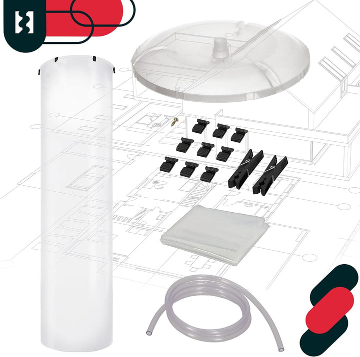 KOTARBAU® 5er Set Tomatentopf - Rankhilfe mit Folie - H: 153 cm - mit Tomatenhaube ⌀ 40 cm - Tomaten