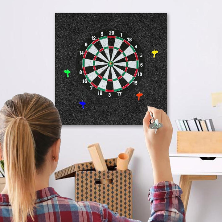 Dart Board Backing Wall Protector, Foldable Surround Panel, Large Black Backboard Design, Sturdy Shi