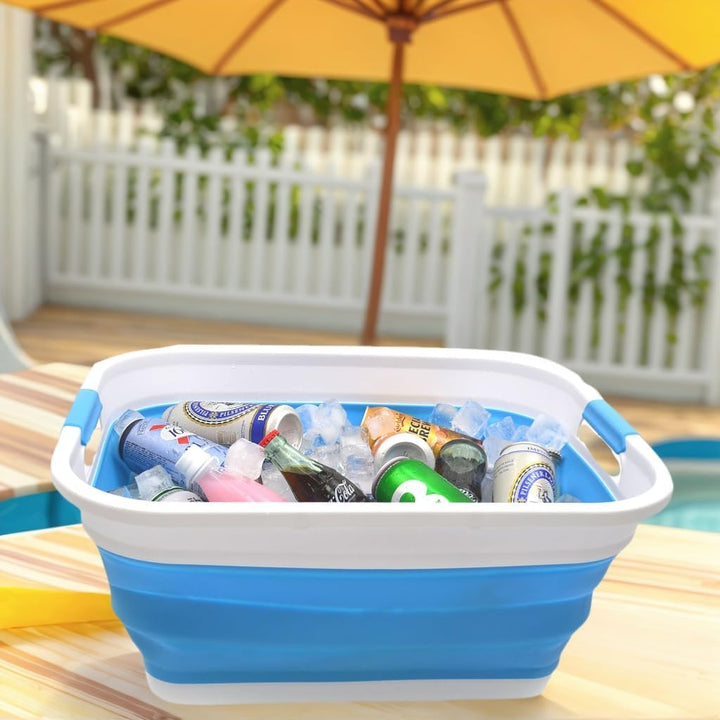 SAMMART 41L Collapsible Plastic Laundry Basket - Foldable Pop Up Storage Container/Organizer - Porta