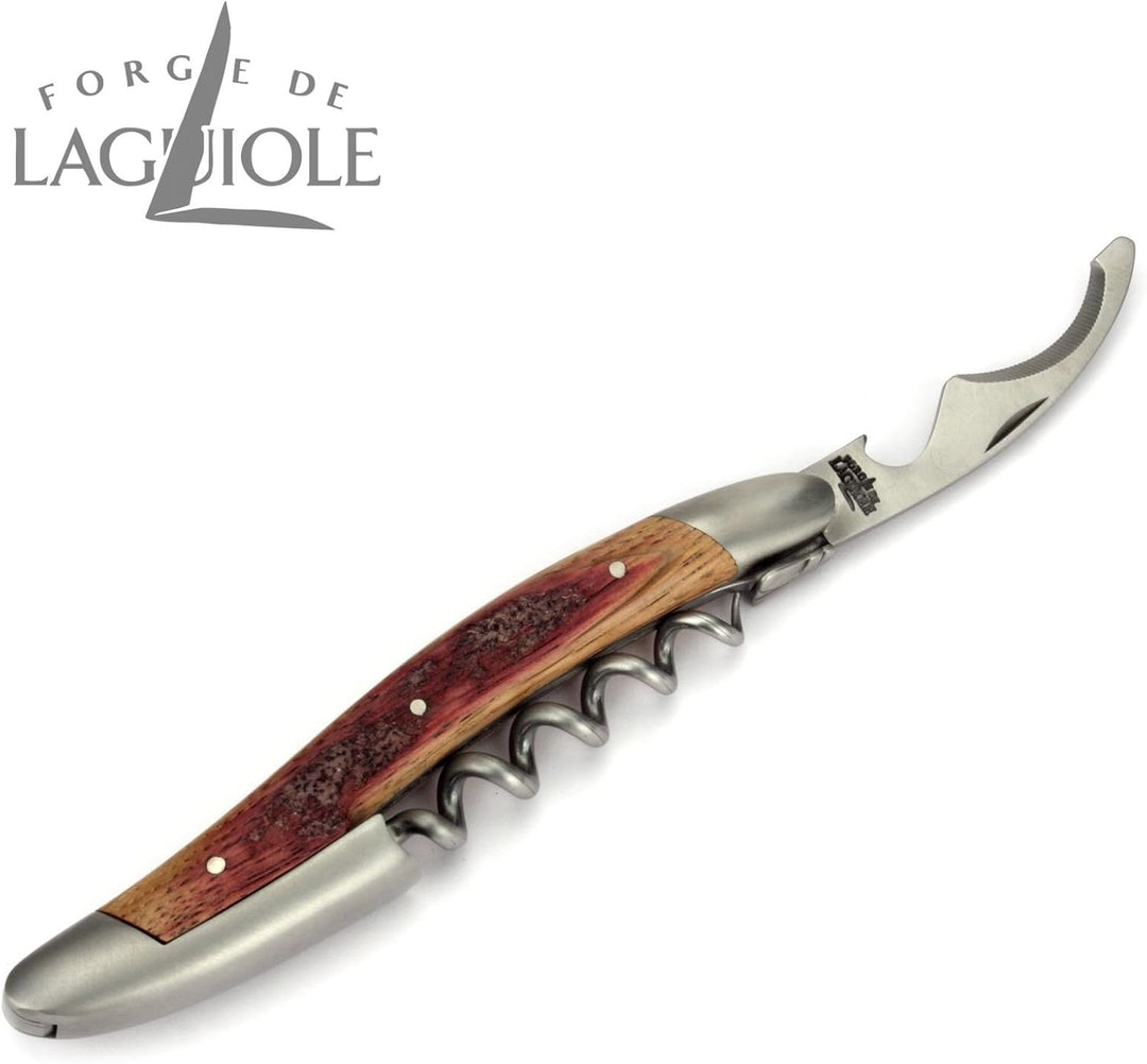 Forge de Laguiole Kellnermesser Sommelierbesteck - Griff Barriquefass Eichenholz - Edelstahl matt