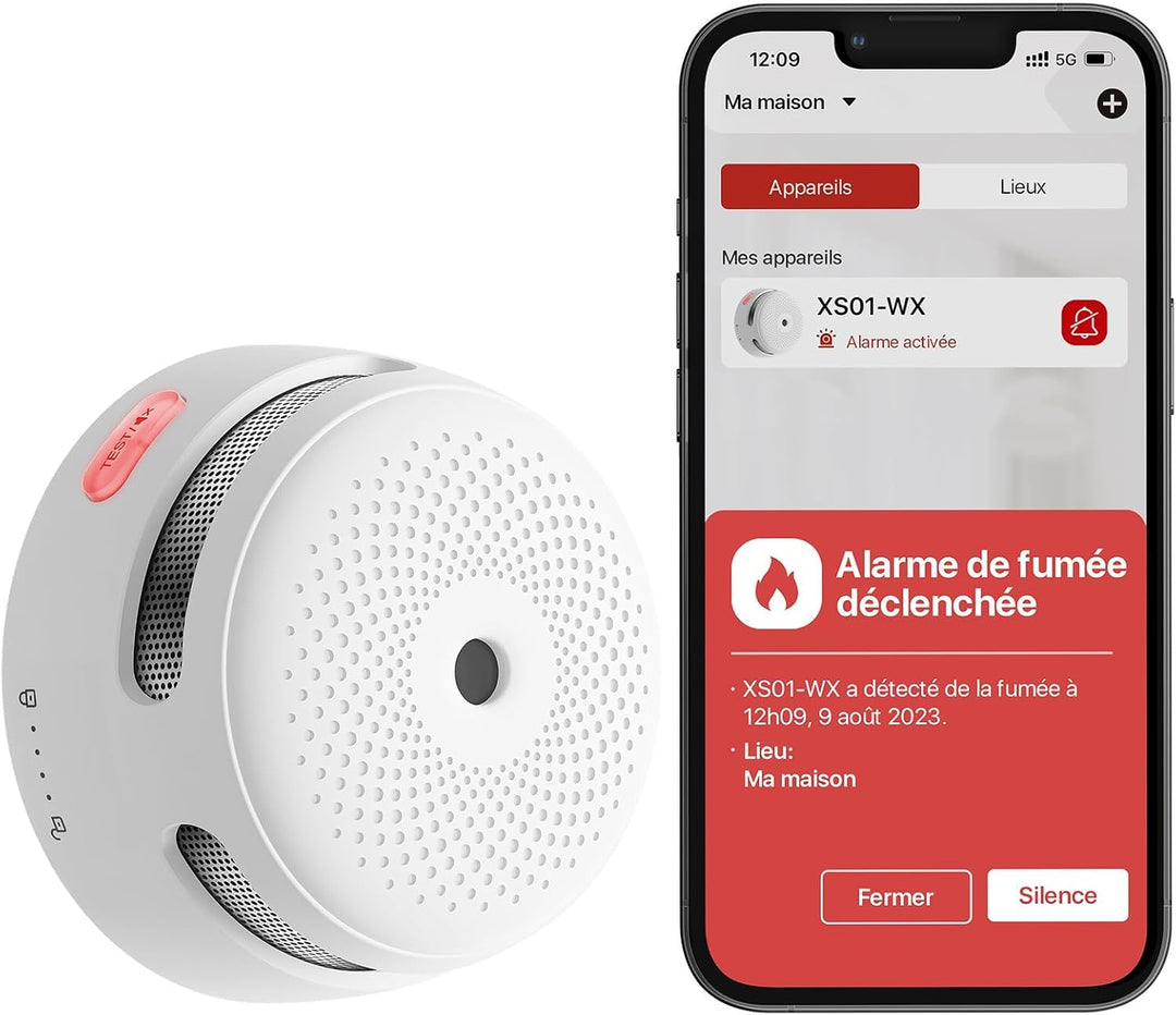 X-Sense Smart WLAN-Rauchmelder, austauschbare Batterie, 1 Stück