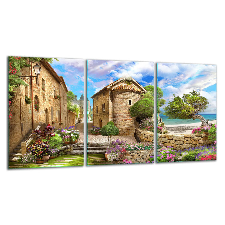 TMK ArtDeko Herdabdeckplatte 3 Teilig 3x30x52 cm - Spritzschutz Herdabdeckung – Herdschutz aus Siche