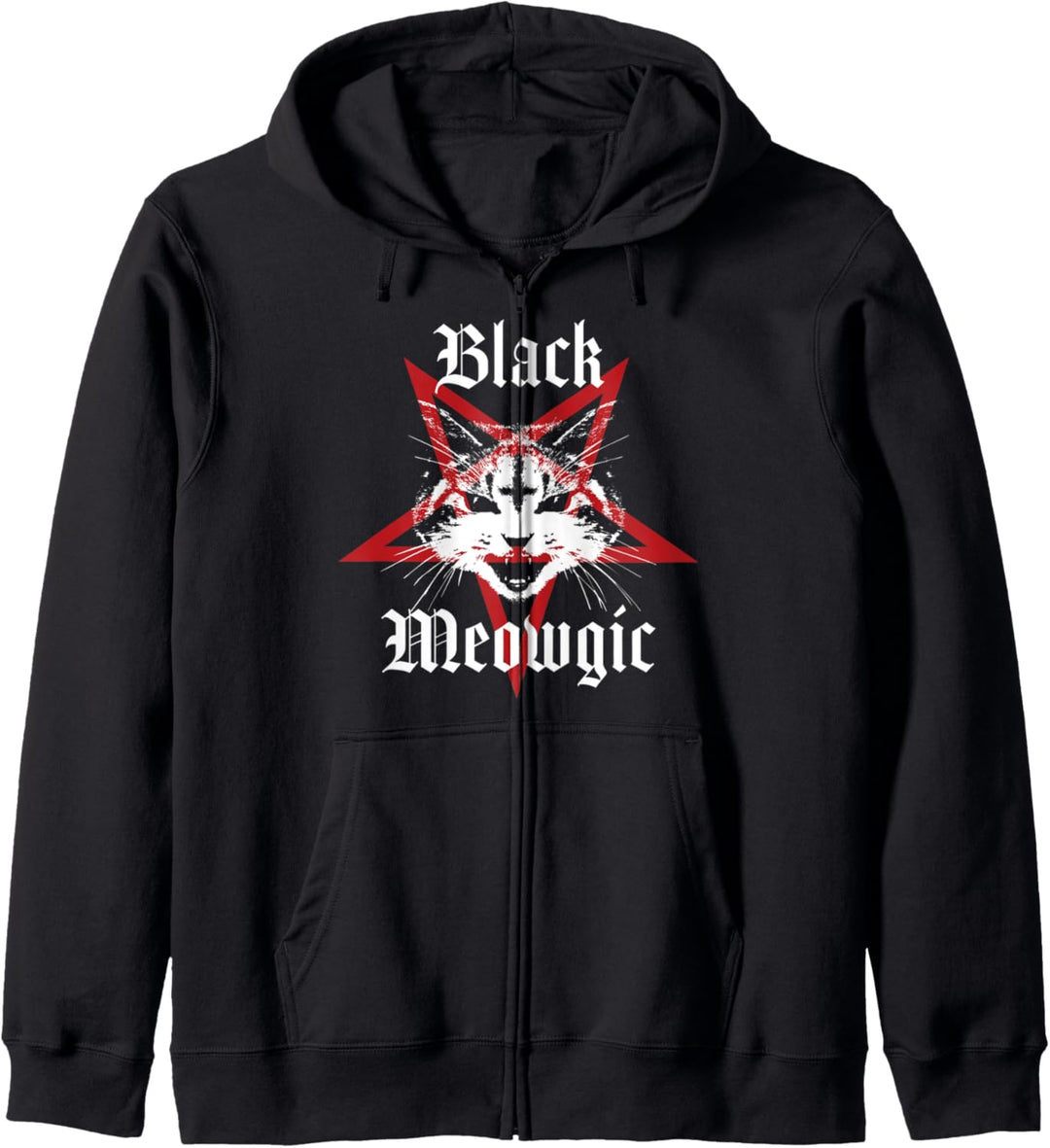 Satanisches Katzen-Pentagramm, Schwarz Kapuzenjacke