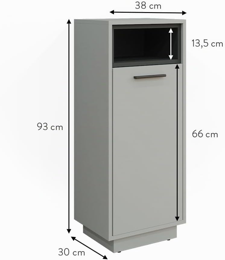 Vicco "Beatrice, Grau/Anthrazit, 38 x 93 cm, Grau