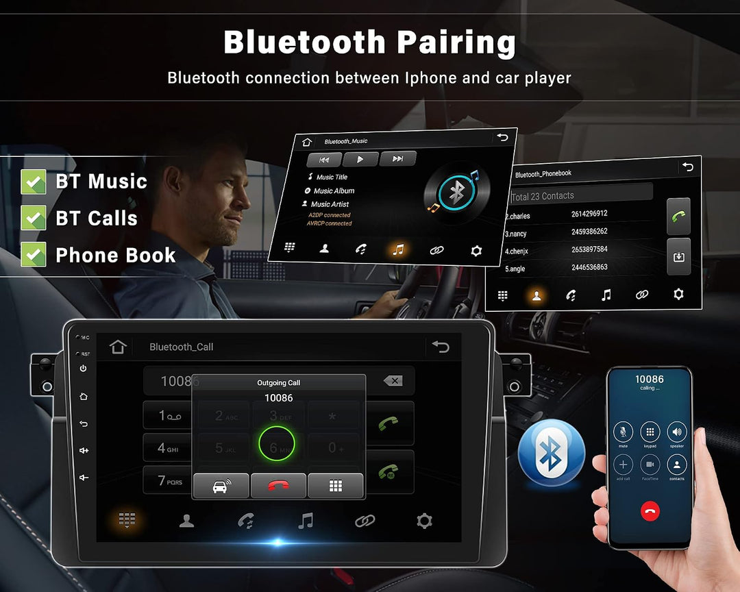 Android Autoradio mit Navi für BMW E46 1998-2005 Camecho 7 Zoll Bildschirm Doppel Din Autoradio Blue