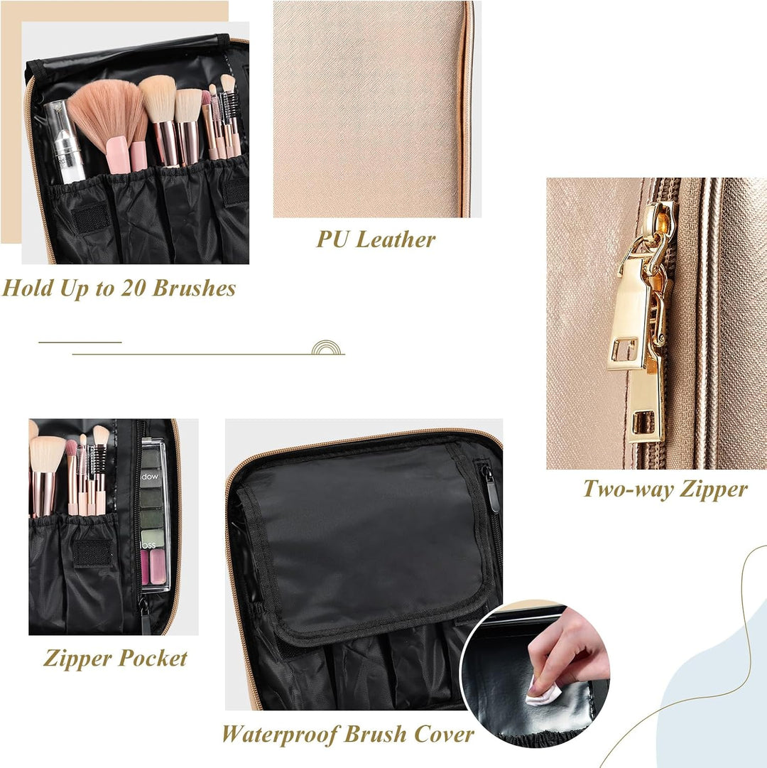 Kosmetiktasche Schminktasche Kosmetikbeutel Reise Organizer, Makeup Tasche mit Griff und verstellbar