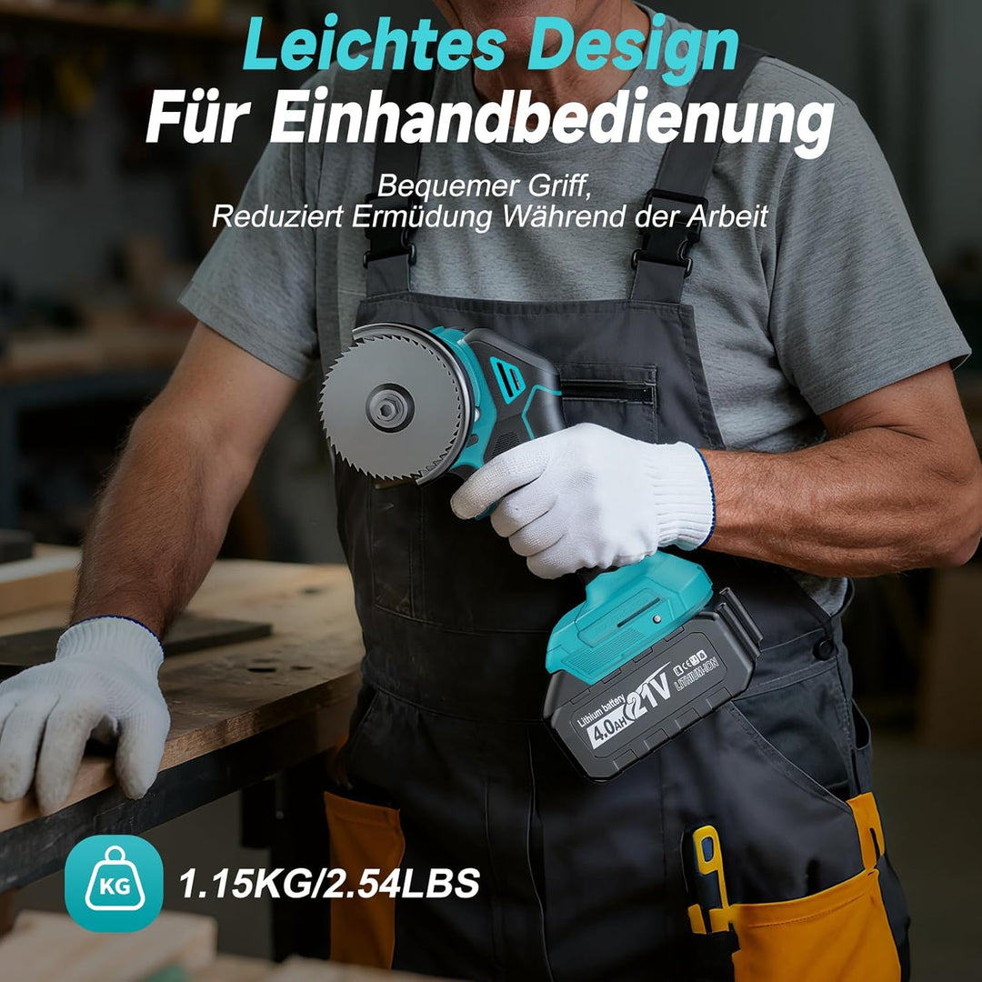 Yofuly Mini Akku Winkelschleifer Kompatibel mit Maa-kita 18V Akku, Akku Flex mit 2×4.0Ah Batterien,