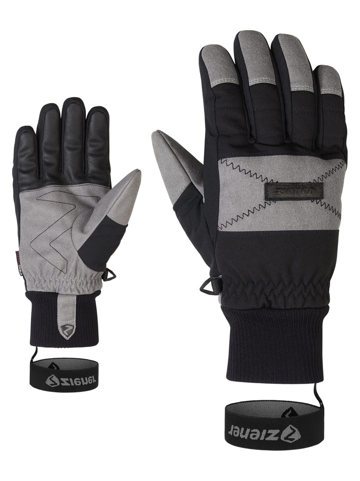Ziener Herren Gendo Ski-Handschuhe/Wintersport | atmungsaktiv, wasserdicht, trendig 9 Schwarz, 9 Sch