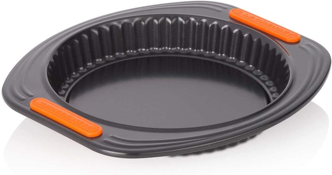 Le Creuset Antihaft Quiche- und Obstkuchenform, Ø 28 cm, Hebeboden, Sauerteigbeständig, Aus Karbonst