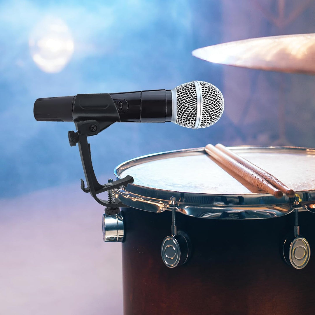 4 Stück Drum Microphone Clips, Einstellbare Stossfest Mikrofonhalter Trommelklemme auf Universal Tro
