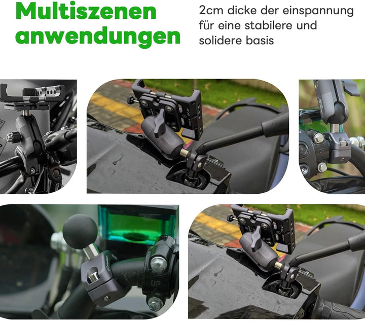 FANAUE Lenker U-Bolzen Montagebasis aus Aluminiumlegierung mit 1" TPU Kugel,Kompatibel mit RAM Mount