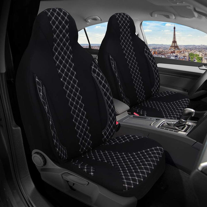 BREMER SITZBEZÜGE Mass Sitzbezüge Schonbezüge für Subaru Forester SJ PL408 PL408 Schwarz/Weisse Naht