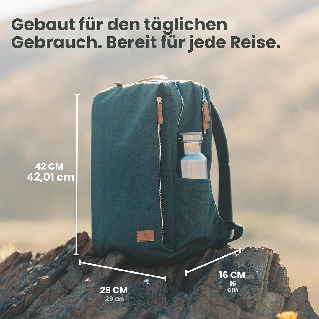 Nordace Siena Laptop-Rucksack für Damen und Herren, 39,6 cm (15,6 Zoll), mit USB-Ladeanschluss, wass