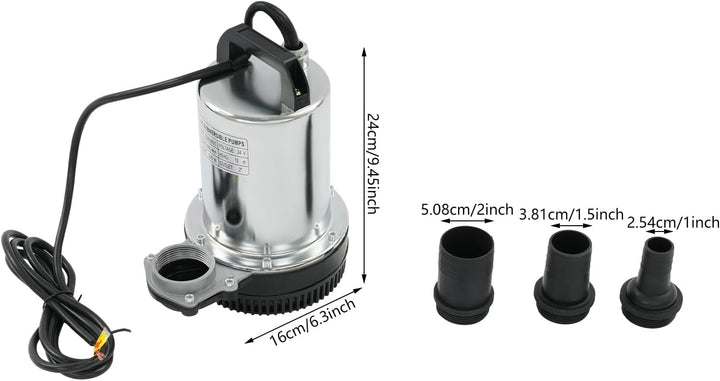 24V DC Tauchpumpe 200W Edelstahl 6000 Liter 10m Förderhöhe Garten