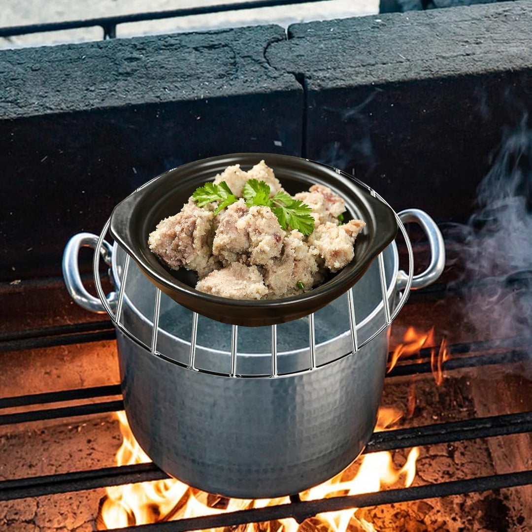 Grillrost, runder Drahtgitter, 48 cm, Edelstahl-Konstruktion und hitzebeständiges Design, Grillgitte