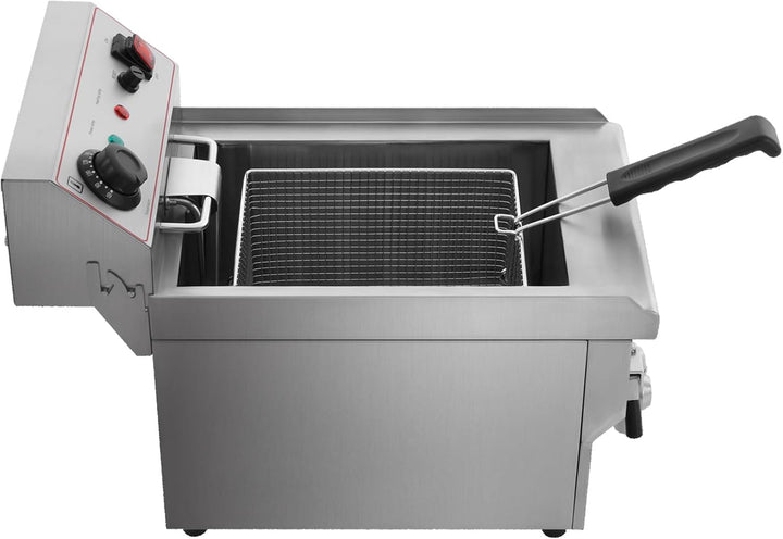 Elektrische Fritteuse 10L Fritteuse Maschine 3000W Edelstahl Gasfritteuse mit Filterkorb 60-200℃ Küc