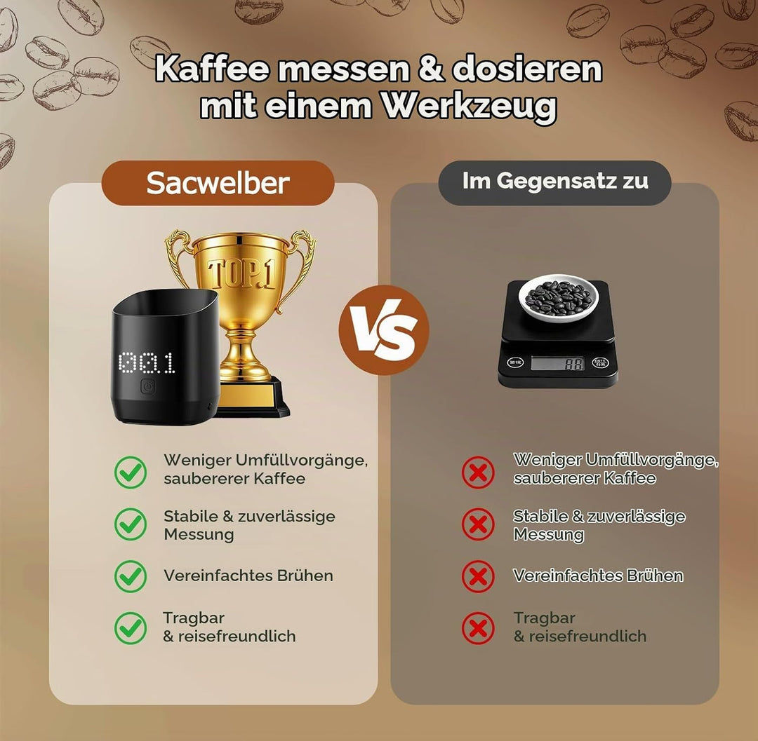 Kaffevåg SubScale Precision Kaffevåg for Espresso &amp; Pour-Over Compact Digital Vågsensor med Direct R